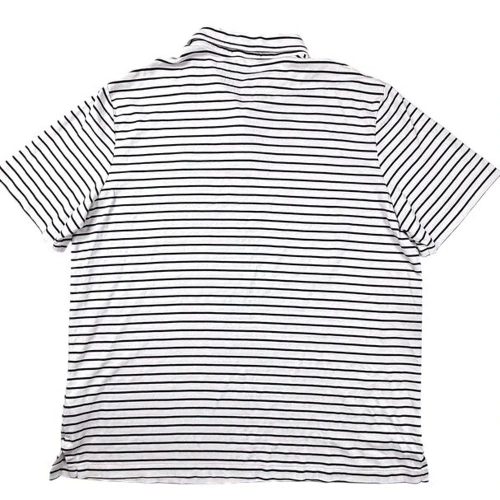 Polo Ralph Lauren Classic Fit Striped Short Sleeve Polo Shirt White Navy M XL